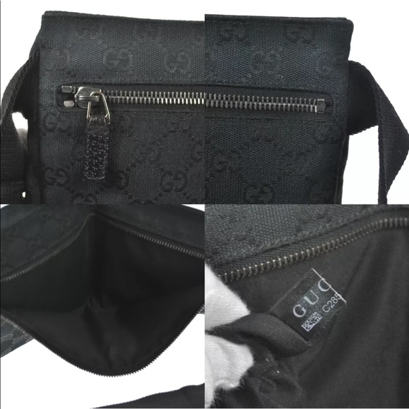 Authentic Gucci black monogram waist bag fanny pack bum bag - Picture 9 of 12